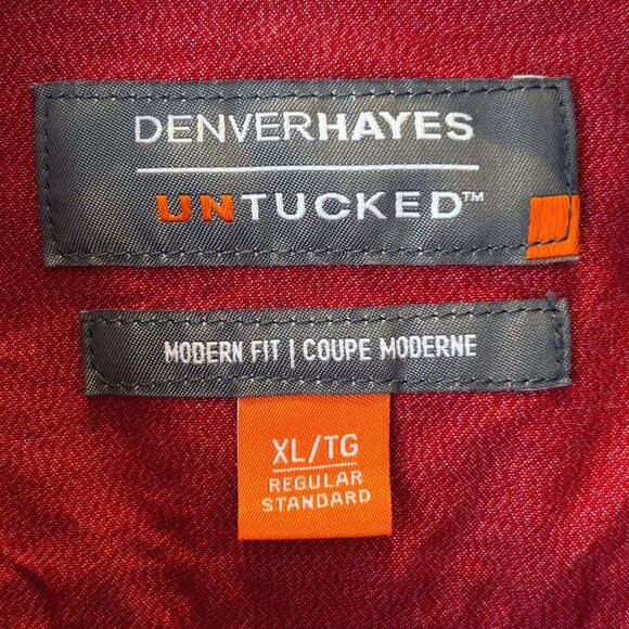Denver Hayes Untucked warm red button down shirt - Picture 4 of 6